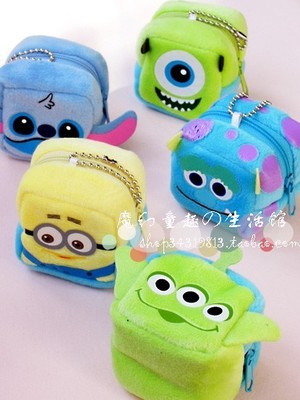 萌趣与实用并存 卡通毛绒迷你小方块零钱包